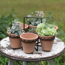 Terra Cotta Handmade Pot Caddy