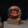 Cosmos Series Crystal Ball Night Lights; Milky Way; Moon; Desktop Bedroom Small Ornaments; Creative Valentine's Day Gifts Birthday Gifts - 8cm Saturn