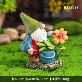 Mini Drunk Gnomes Dwarf Fairy Garden Statue Miniatures Courtyard Elf Figure Resin Micro Landscape Outdoor Figurine Ornaments - BS38033