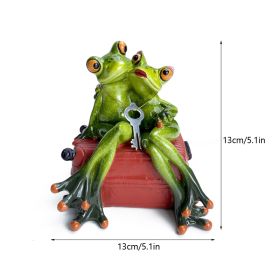 NORTHEUINS Resin Leggy Couple Frog Figurine Modern Creative Wedding Animal Statue for Interior Home Desktop Decor Accessories - D