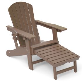 Adirondack Chair Lawn Outdoor Fire Pit Chairs Adirondack Chairs Weather Resistant/Adirondack Retractable Ottoman - Brown