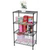 4-Tier Industrial Welded Wire Shelving - Black