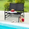 Iron Patio Rocking Chair for Outdoor Backyard and Lawn - Black