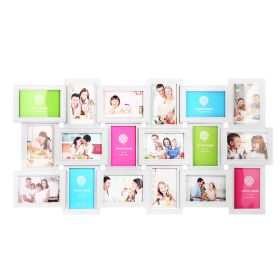 18 Pictures Frames Collage for Photos in 4" x 6" Glass Protection Display Wall Mounting Gallery Home Decor Kit - White