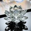 80 mm Feng shui Quartz Crystal Lotus Flower Crafts Glass Paperweight Ornaments Figurines Home Wedding Party Decor Gifts Souvenir - White