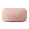 Jaxx Ellis Ottoman Shearling Faux-Lamb Plush Pouf for Modern Interior Design, Oval, Pink - Pink - Faux-Sheep