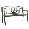 Patio Bench with a Table 49.2" Steel Gray - Grey