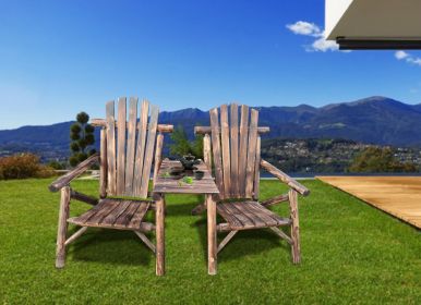 solid wood antique porch loveseat with tray-table - as Pic