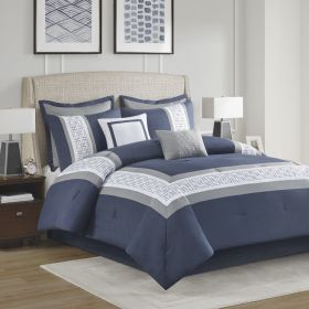 8 Piece Embroidered Comforter Set - as Pic