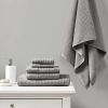 Cotton Waffle Jacquard Antimicrobial Bath Towel 6 Piece Set - as Pic