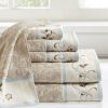 Embroidered Cotton Jacquard 6 Piece Towel Set - as Pic