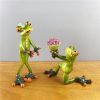 NORTHEUINS Resin Leggy Couple Frog Figurine Modern Creative Wedding Animal Statue for Interior Home Desktop Decor Accessories - D