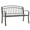 Patio Bench with a Table 49.2" Steel Gray - Grey