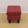 Red Flannel Living Room Sofa Ottoman - Red