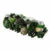 Northlight 13" Green Pinecone and Silver Glitter Ornaments Christmas Tealight Candle Holder - Northlight