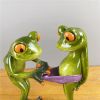 NORTHEUINS Resin Leggy Couple Frog Figurine Modern Creative Wedding Animal Statue for Interior Home Desktop Decor Accessories - D