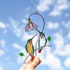 1pc Hummingbird Stained Glass Sun Catcher Window Hangings Ornament Metal Craft A Lovely Gift For Your Family - A