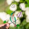 1pc Hummingbird Stained Glass Sun Catcher Window Hangings Ornament Metal Craft A Lovely Gift For Your Family - D