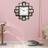 Photo Frame Clock Picture Collage 12-Picture Display Wall Clock Photowall Wall Hanging Home Decor - Black