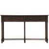 Console Table Sofa Table Easy Assembly with Two Storage Drawers and Bottom Shelf for Living Room, Entryway - Espresso