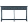 Console Table Sofa Table Easy Assembly with Two Storage Drawers and Bottom Shelf for Living Room, Entryway - Antique Navy