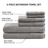 Cotton Waffle Jacquard Antimicrobial Bath Towel 6 Piece Set - as Pic