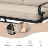 2 Seats Outdoor Swing Glider Chair with Comfortable Cushions - Beige