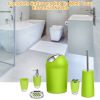 Bathroom Accessories Set 6 Pcs Bathroom Set Ensemble Complete Soap Dispenser Toothbrush Holder - Green