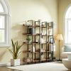 [VIDEO] 5 Tier Bookcase Home Office Open Bookshelf, Vintage Industrial Style Shelf with Metal Frame, MDF Board - as Pic