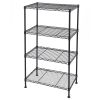 4-Tier Industrial Welded Wire Shelving - Black