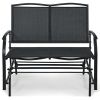 Iron Patio Rocking Chair for Outdoor Backyard and Lawn - Black