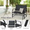 Iron Patio Rocking Chair for Outdoor Backyard and Lawn - Black