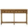 Console Table Sofa Table Easy Assembly with Two Storage Drawers and Bottom Shelf for Living Room, Entryway - Old Pine