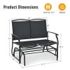 Iron Patio Rocking Chair for Outdoor Backyard and Lawn - Black