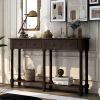 Console Table Sofa Table Easy Assembly with Two Storage Drawers and Bottom Shelf for Living Room, Entryway - Espresso