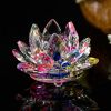 80 mm Feng shui Quartz Crystal Lotus Flower Crafts Glass Paperweight Ornaments Figurines Home Wedding Party Decor Gifts Souvenir - White