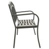 Patio Bench with a Table 49.2" Steel Gray - Grey