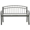 Patio Bench with a Table 49.2" Steel Gray - Grey