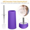 Bathroom Accessories Set 6 Pcs Bathroom Set Ensemble Complete Soap Dispenser Toothbrush Holder - Purple