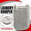 Large Foldable Storage Laundry Hamper Clothes Basket Washing Bag Bin Organizer - Gray