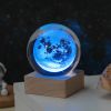 Cosmos Series Crystal Ball Night Lights; Milky Way; Moon; Desktop Bedroom Small Ornaments; Creative Valentine's Day Gifts Birthday Gifts - 8cm Saturn