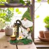 Cartoon Gnome Dwarf Statue Garden Lighting Waterproof Resin Figurines Solar Light Outdoor Lawn Courtyard Night Decorative Lamp - H