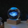 Cosmos Series Crystal Ball Night Lights; Milky Way; Moon; Desktop Bedroom Small Ornaments; Creative Valentine's Day Gifts Birthday Gifts - 8cm Saturn