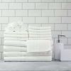 Basic Solid 18-Piece Bath Towel Set Collection - White