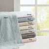 Cotton Waffle Jacquard Antimicrobial Bath Towel 6 Piece Set - as Pic