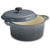 Qt Enameled Round Cast Iron Dutch Oven - Gray