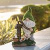 Cartoon Gnome Dwarf Statue Garden Lighting Waterproof Resin Figurines Solar Light Outdoor Lawn Courtyard Night Decorative Lamp - E