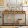 Console Table Sofa Table Easy Assembly with Two Storage Drawers and Bottom Shelf for Living Room, Entryway - Old Pine