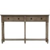 Console Table Sofa Table Easy Assembly with Two Storage Drawers and Bottom Shelf for Living Room, Entryway - Gray Wash