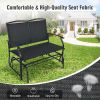 Iron Patio Rocking Chair for Outdoor Backyard and Lawn - Black